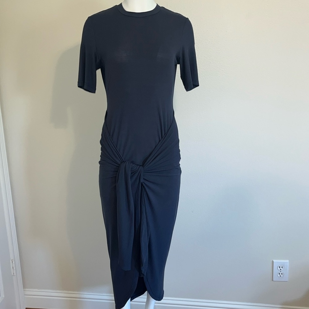 Significant Other gray short sleeve wrap dress